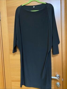 Women’s Black Midi Dress - Classic Comfortable Style